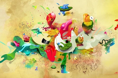 Abstract Multicolor Animals Color Splash