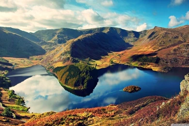 Lake Island Landscape HD Desktop Wallpapers : Widescreen ...