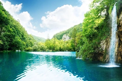 1366x768 Waterfall Landscape Wallpapers