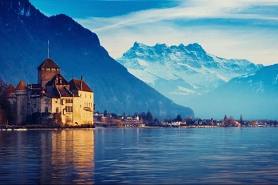 Lake Geneva,Switzerland Landscape Wallpapers 1366x768 Widescreen Hd ...