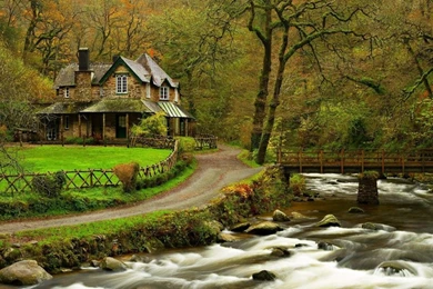 Lake House Landscape Wallpapers Download High Definition