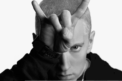 Eminem Angry Look Making Horns On Head Wallpapers