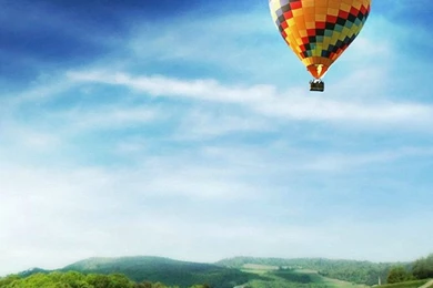 1080x1920 Mountain Grass Field Clouds Sky Balloon Wallpapers HD