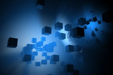 3D Blue Cubes   Nexus Wallpapers