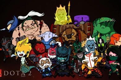 Download Wallpapers 1920x1080 Dota 2, Chibi, Heroes, Art Full HD ...