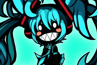 Download Wallpapers 3840x1200 Chibi, Hatsune Miku, Anime, Grin ...