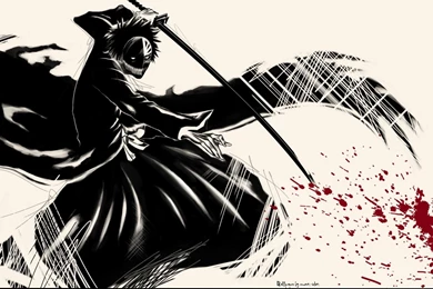 Anime Series Bleach Kurosaki Ichigo Cool Character Dark Blood Mask ...