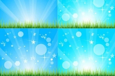 Set Of Blue Backgrounds With Abstract Shapes Vector