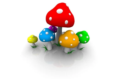Desktop Wallpapers » 3D Backgrounds » Colourful Mashrooms » Www ...