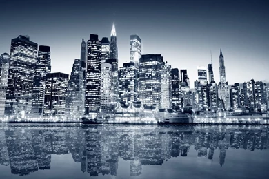 Download HD New York Night View Skyscrapers Wallpapers