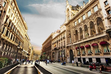 Download Wallpapers 2560x1024 City, Madrid, Spain, Sky, Clouds ...