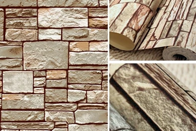 Great Wall Brick Wall Backgrounds Wallpapers Grey For Living Room 3D ...