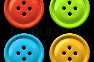 Four Colourful Buttons For Clothing Isolated On Black Backgrounds ...