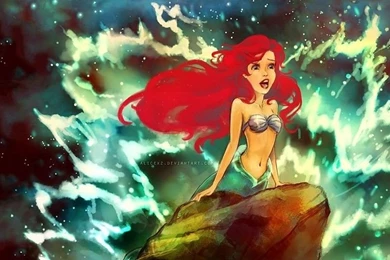 Paintings Disney Company Waves Redheads Rocks The Little Mermaid ...