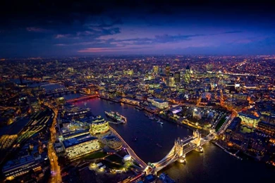 London Skyline At Night   Wallpaper.