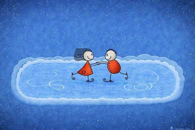 Christmas Ice Skating · Desktop Wallpapers · Vladstudio