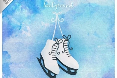 Hand Painted Ice Skating Backgrounds Vector