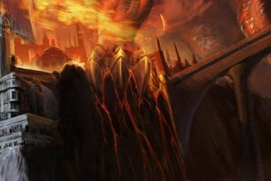 Dragon Wallpaper, Art: Dragon, Black, Fire, Castle, Bridge, Lava ...