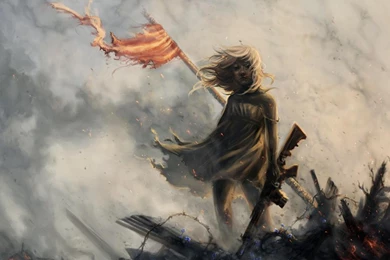 Soviet Girl War Weapons Flag Art Art Fantasy Dark Anarchy ...