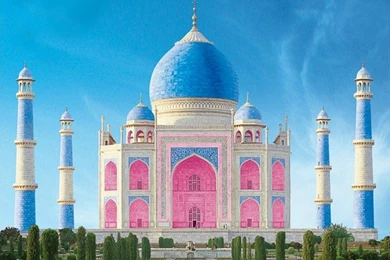 Download Free Taj Mahal Colourful Image In HD