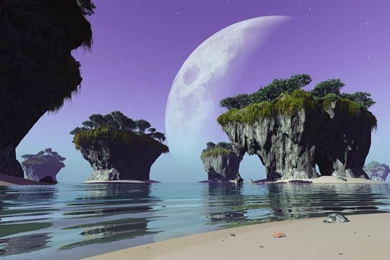 Free 3D Wallpapers 'Strange Beach' 1600x1200