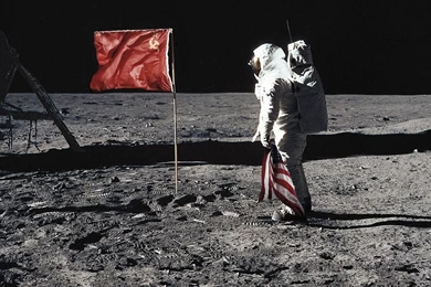 Wallpapers Astronaut, Moon, Flag, Ussr, Space Desktop Wallpapers ...