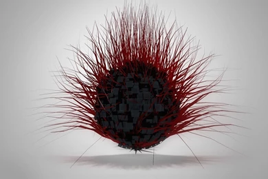 Red Spikes On A Sphere Wallpapers   3D Wallpapers