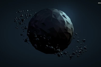 Asteroids Surrounding The Polygon Sphere Wallpapers   3D Wallpapers ...
