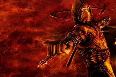 Full HD Wallpapers Mortal Kombat Scorpion Hell Fire Skull Fighter ...