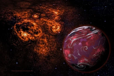 Purple Planet Red Nebula Space Backgrounds Wallpapers   1024x768 Pixels