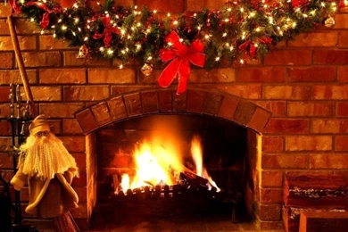 Christmas Fireplace Wallpapers 2015   Grasscloth Wallpapers