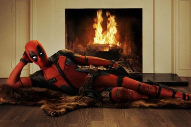 Deadpool Is The Fireplace 1024x576 Wallpapers Download. Free ...
