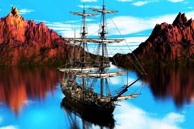 THE OLD PIRATE SHIP WALLPAPER   (