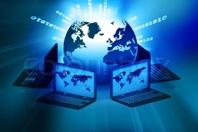 Global Computer Network On Abstract Backgrounds