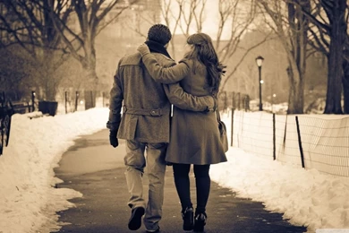 Romantic Walk In The Park HD Desktop Wallpapers : Widescreen : High ...