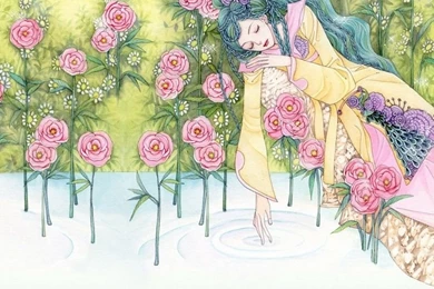 Romantic Girl And Water Drawing Wallpapers Free Desktop ...