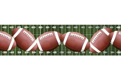 Footballs Across The Football Field Peel & Stick Wallpapers Border ...
