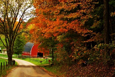 Barn In Autumn Landscape >> HD Wallpaper, Get It Now!
