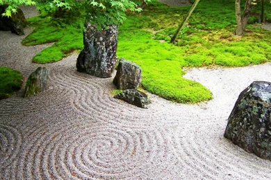2560x1440 Japan Garden Sand Natur Stones Desktop PC And Mac Wallpapers