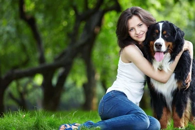 Ledy with dog hd wallpapers   Wallpapers