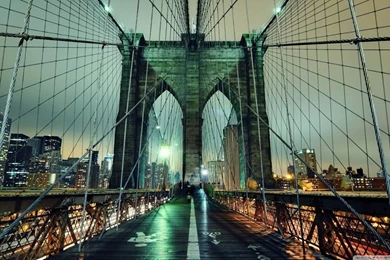 Brooklyn Bridge At Night HD Desktop Wallpapers : High Definition ...