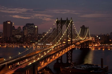 Wallpapers Brooklyn, Bridge, New York, Night, Manhattan Bridge ...