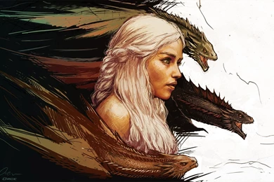 Game Of Thrones Daenerys Targaryen Art Fantasy Dragon Dragons ...