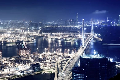 Download Hong Kong City Night View Wallpapers In 1440x900 Resolution