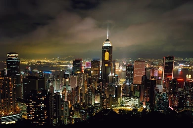 Majestic View Of City At Night From High Above HD Wallpapers