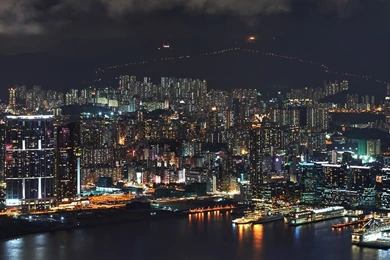 Download Wallpapers 3840x1200 Asia, Skyscrapers, River, Top View ...