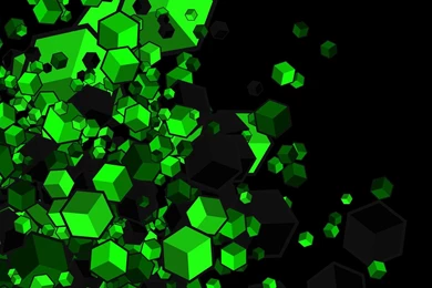 Green Cubes On Black Backgrounds Wallpapers Vector Wallpapers