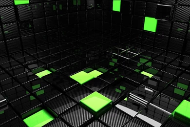 Cube Square Green Black Space