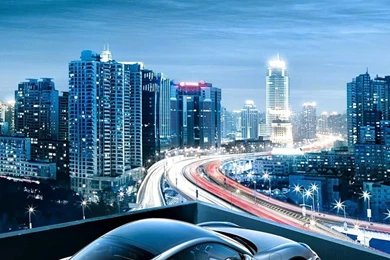 Porsche Cayenne City View iPhone 6 Wallpapers Download