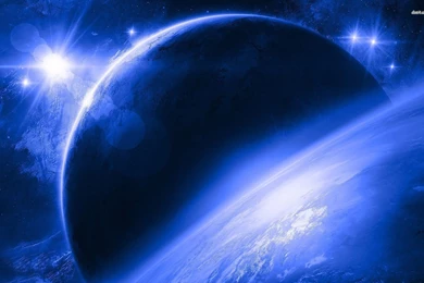 Blue Planet In The Horizon Wallpapers   Fantasy Wallpapers